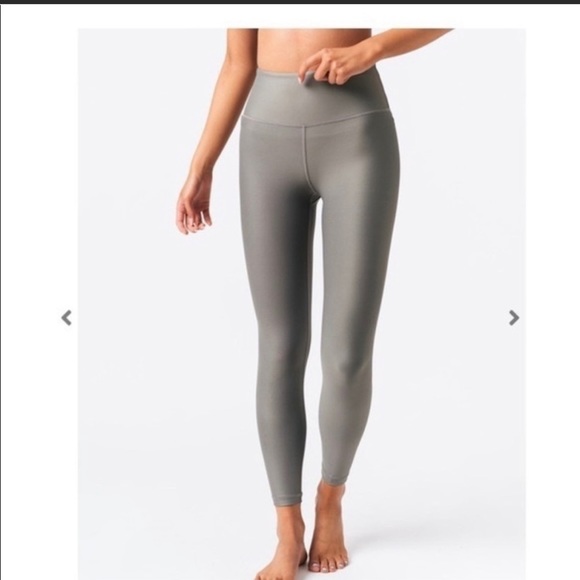 ZYIA Pants - Zyia Gray Metallic Light n Tight leggings